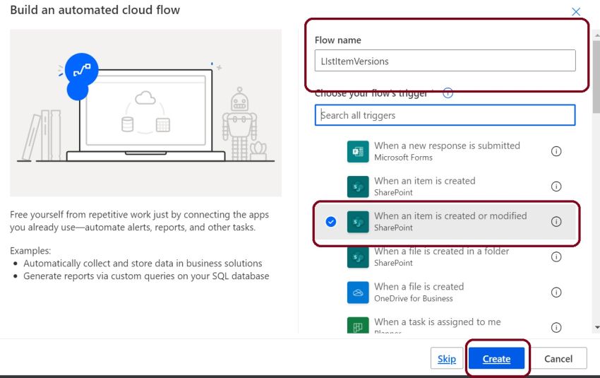 Getting Version History of SharePoint Listitem using PowerAutomate